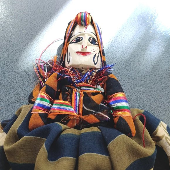 Topsy RAJASTHANI PUPPET Katnputi Indian Wooden Handmade Puppet Male Female RARE - Picture 9 of 16